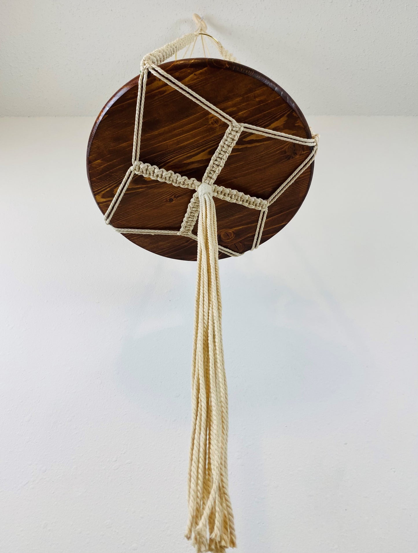 Handmade Macrame Round Hanging Planter Shelf