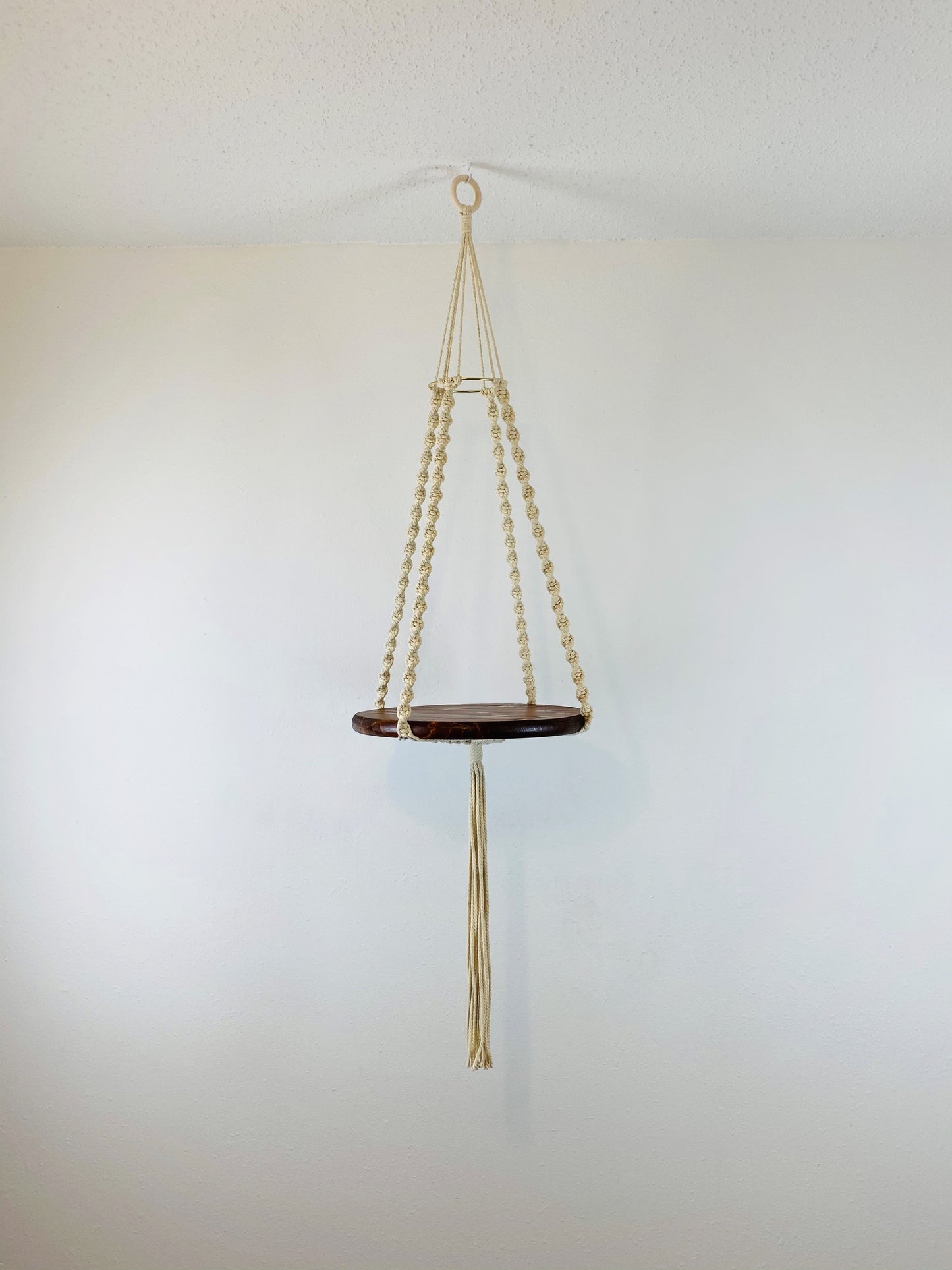 Handmade Macrame Round Hanging Planter Shelf